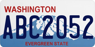 WA license plate ABC2052