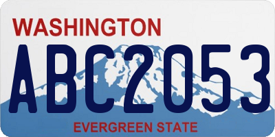 WA license plate ABC2053