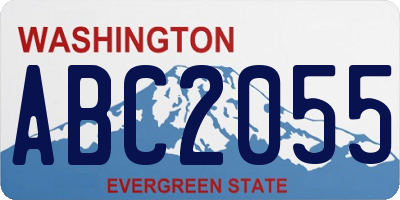 WA license plate ABC2055