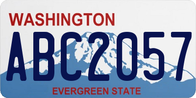 WA license plate ABC2057