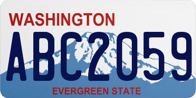WA license plate ABC2059