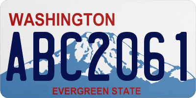WA license plate ABC2061