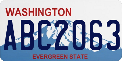 WA license plate ABC2063
