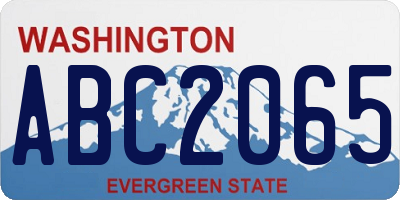 WA license plate ABC2065