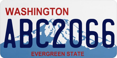 WA license plate ABC2066