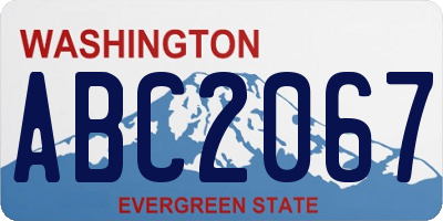 WA license plate ABC2067
