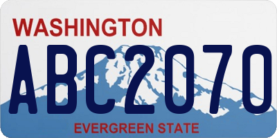WA license plate ABC2070