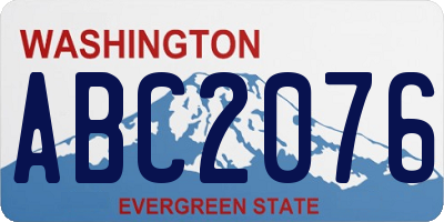 WA license plate ABC2076