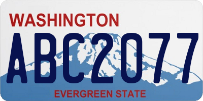 WA license plate ABC2077