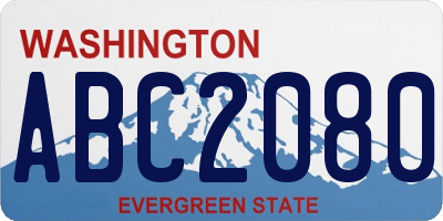 WA license plate ABC2080