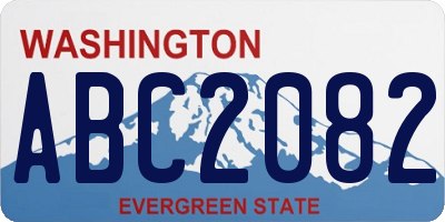 WA license plate ABC2082