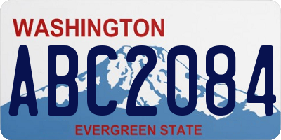WA license plate ABC2084