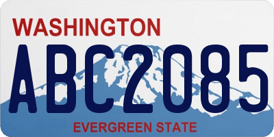 WA license plate ABC2085