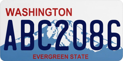 WA license plate ABC2086