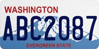 WA license plate ABC2087