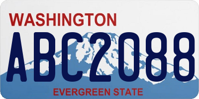 WA license plate ABC2088