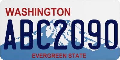 WA license plate ABC2090