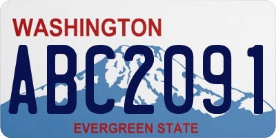 WA license plate ABC2091