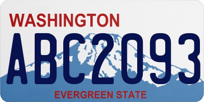 WA license plate ABC2093