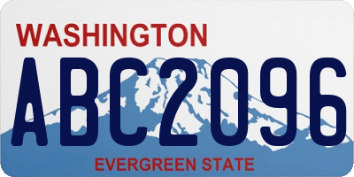WA license plate ABC2096