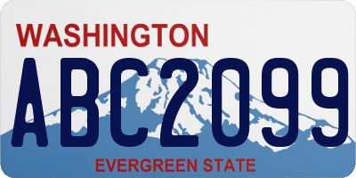 WA license plate ABC2099