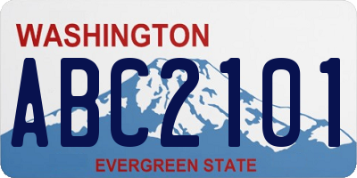 WA license plate ABC2101