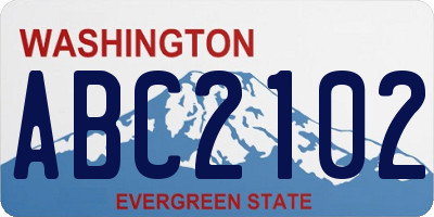 WA license plate ABC2102