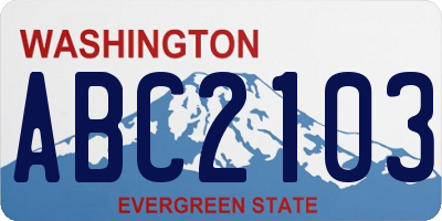 WA license plate ABC2103