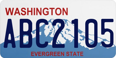 WA license plate ABC2105