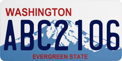 WA license plate ABC2106