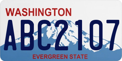 WA license plate ABC2107
