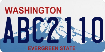 WA license plate ABC2110