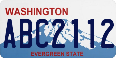 WA license plate ABC2112