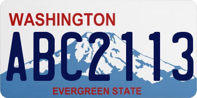 WA license plate ABC2113
