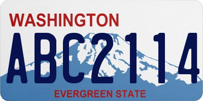 WA license plate ABC2114
