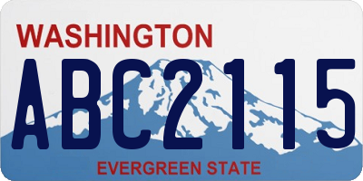 WA license plate ABC2115