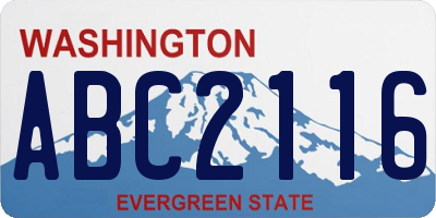 WA license plate ABC2116