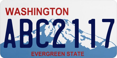 WA license plate ABC2117