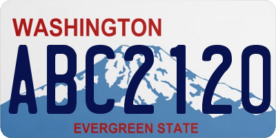 WA license plate ABC2120