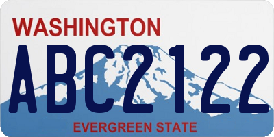 WA license plate ABC2122