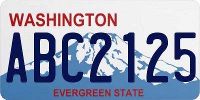 WA license plate ABC2125