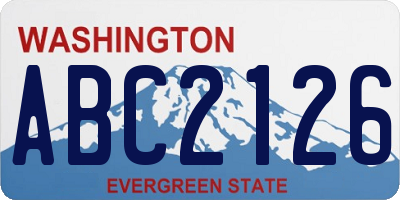WA license plate ABC2126