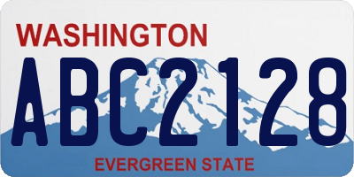 WA license plate ABC2128