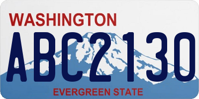 WA license plate ABC2130