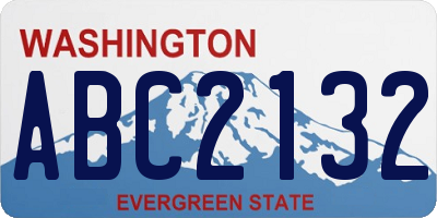 WA license plate ABC2132