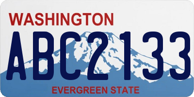 WA license plate ABC2133