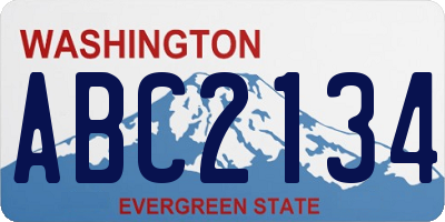 WA license plate ABC2134