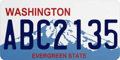 WA license plate ABC2135
