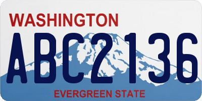 WA license plate ABC2136