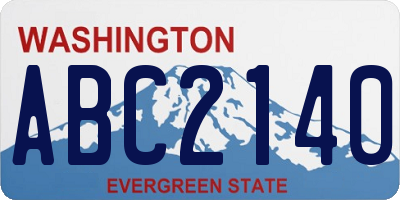 WA license plate ABC2140